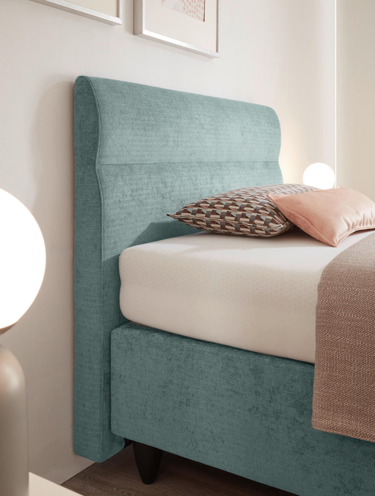 BOXSPRINGBETT 120/200 cm,  in Petrol, H3 = fest  - Petrol/Schwarz, Design, Textil (120/200cm) - RUF Betten