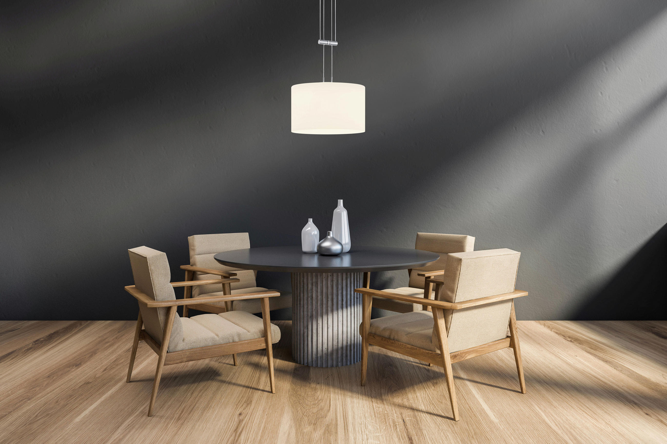 LED-HÄNGELEUCHTE SLIM 32/150 cm   - Chromfarben/Weiß, Design, Glas/Metall (32/150cm) - Bankamp