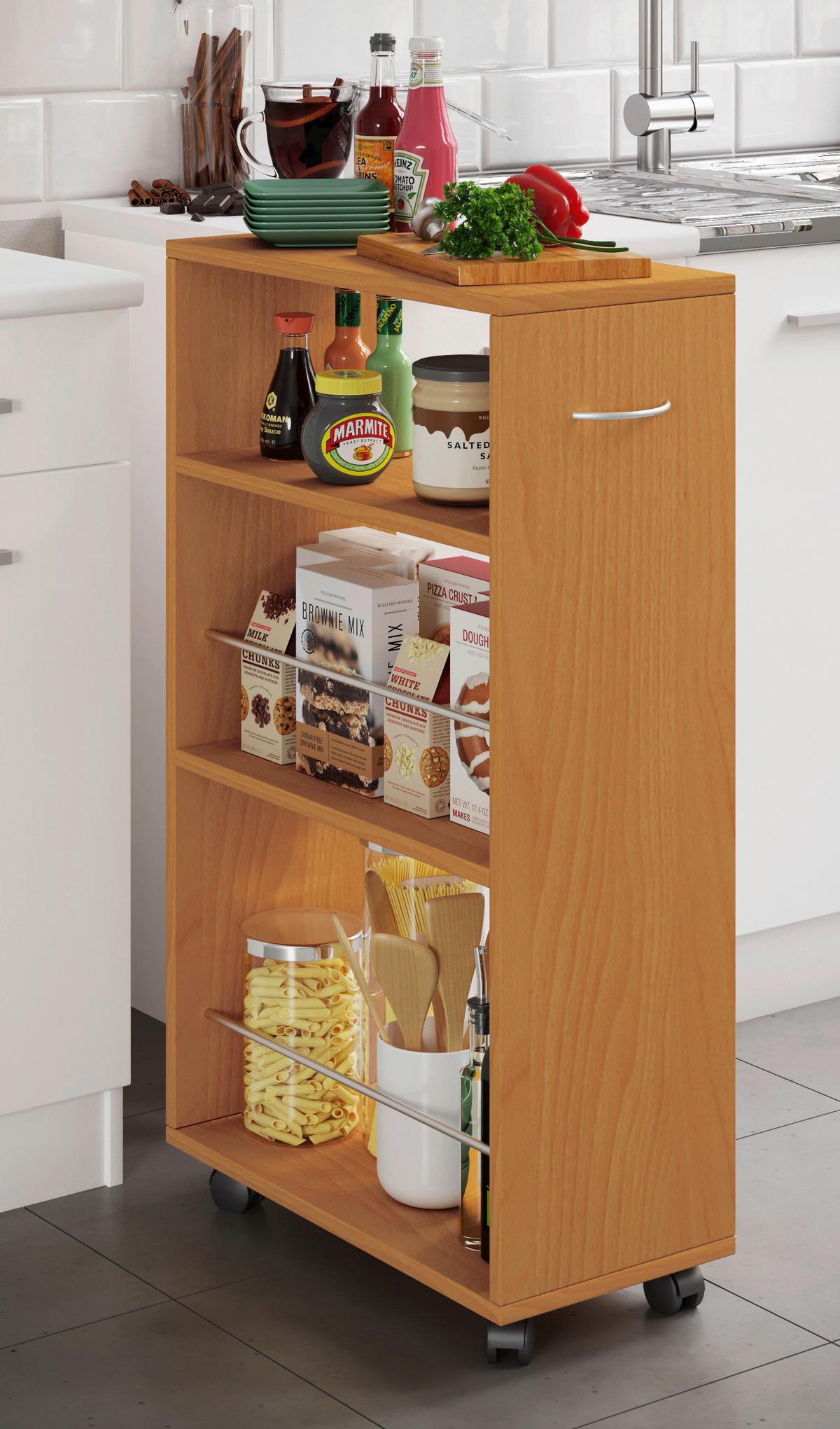 ALLZWECKWAGEN 25/50/85 cm  - Buchefarben, Modern, Holzwerkstoff/Kunststoff (25/50/85cm) - MID.YOU