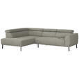 ECKSOFA in Struktur Greige 205/280 cm - Greige/Schwarz, Design, Textil/Metall (205/280cm) - Xora