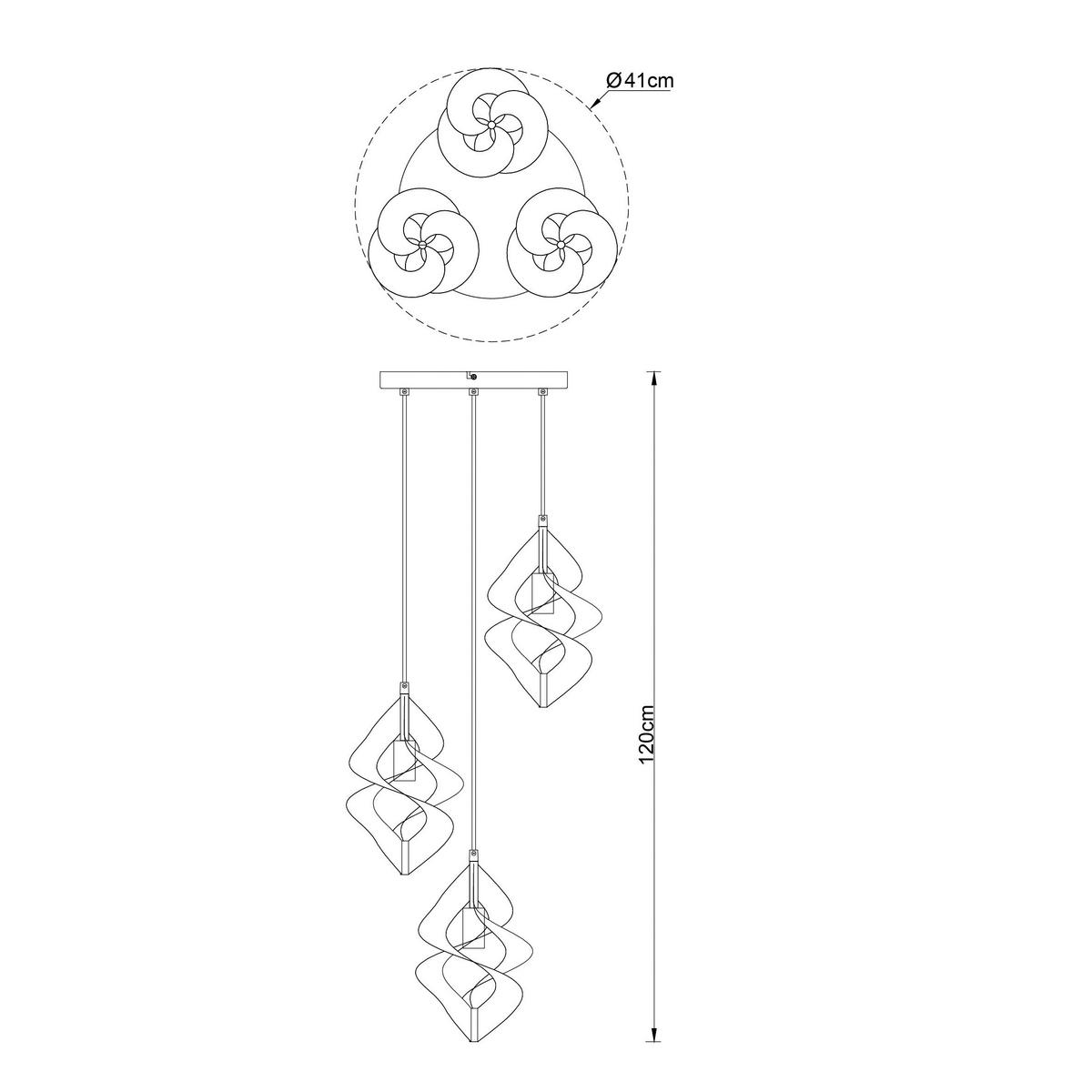 HÄNGELEUCHTE 41/120 cm   - Goldfarben, Design, Metall (41/120cm) - Collet's Monde