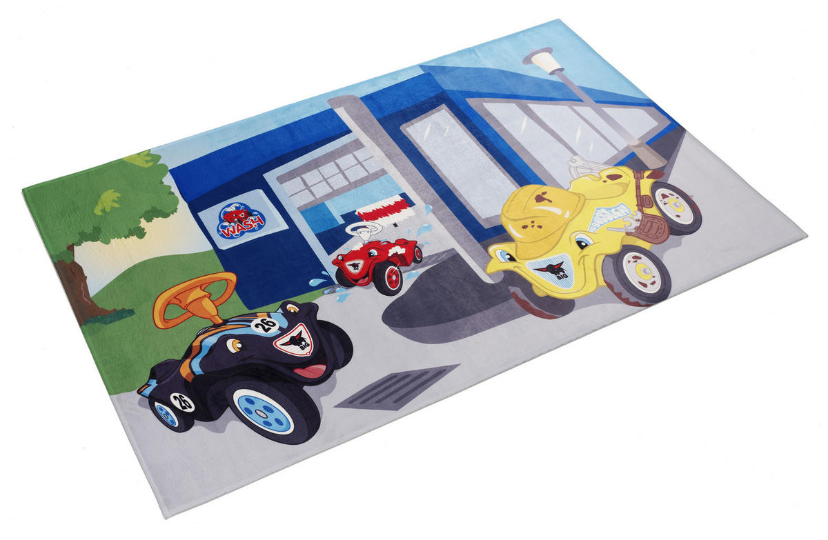 KINDERTEPPICH 100/160 cm Bobby Car  - Blau/Rot, Trend, Kunststoff/Textil (100/160cm)
