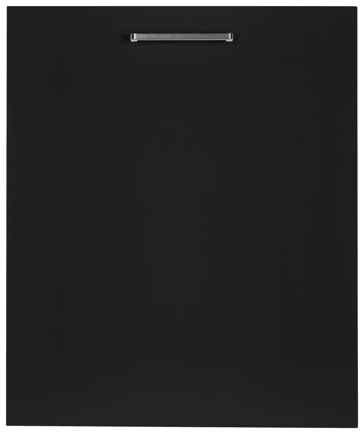 GESCHIRRSPÜLERFRONT 45/72/1,9 cm  in Schwarz  - Edelstahlfarben/Schwarz, MODERN, Holzwerkstoff/Metall (45/72/1,9cm) - Nobilia