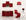 MINIKÜCHE 150 cm Rot, Buchefarben  E-Geräte, Spüle, Ab- und Überlaufgarnitur   - Rot/Buchefarben, KONVENTIONELL, Kunststoff (150cm) - Respekta