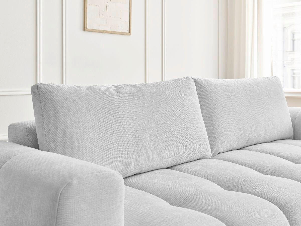 SCHLAFSOFA FUJI Leinenoptik Hellgrau  inkl.  - Hellgrau/Schwarz, MODERN, Kunststoff/Textil (251/113/88cm)