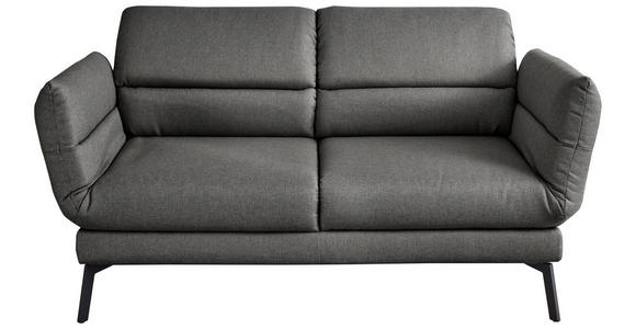 2-SITZER-SOFA in Flachgewebe Dunkelgrau  - Dunkelgrau/Schwarz, Design, Textil/Metall (178-226/83-113/96-177cm) - Dieter Knoll