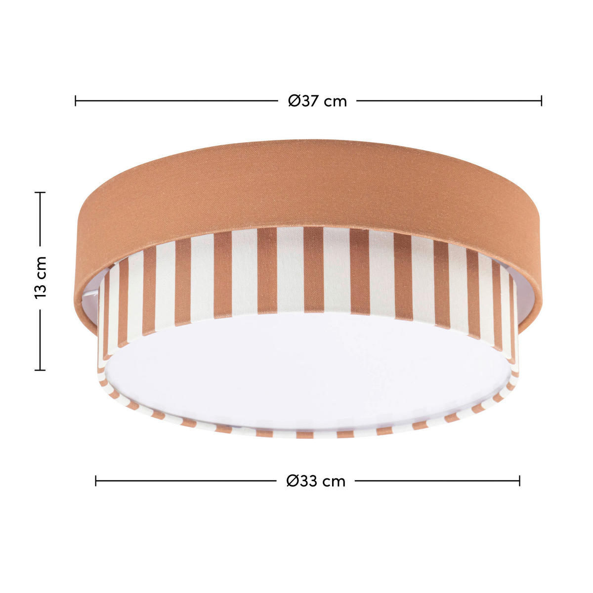 DECKENLEUCHTE  37/13 cm    - Braun/Naturfarben, MODERN, Kunststoff/Textil (37/13cm) - Novel