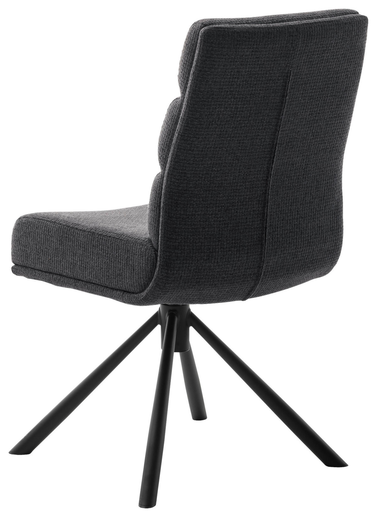 STUHL  in Stahl Webstoff Metall, Textil  - Anthrazit/Schwarz, Design, Textil/Metall (47/90/64cm) - Dieter Knoll