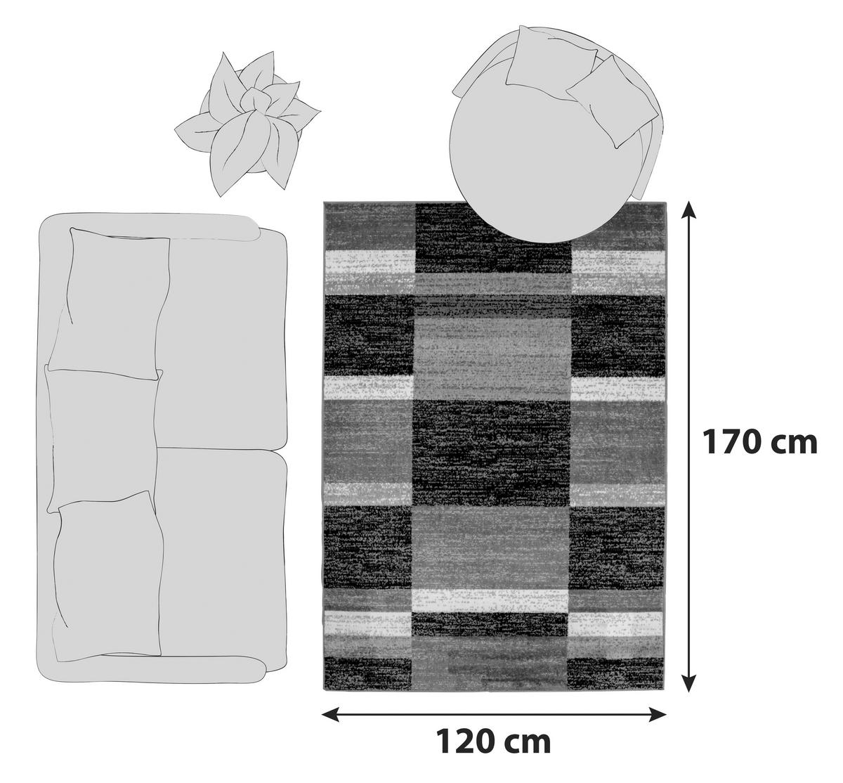COVOR ȚESUT  - gri, Design, textil (120/170cm) - James Wood