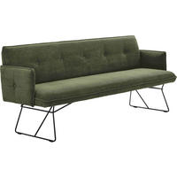 SITZBANK 212/89/70 cm  in Dunkelgrün  - Dunkelgrün/Schwarz, Design, Textil/Metall (212/89/70cm) - Pure Home Lifestyle