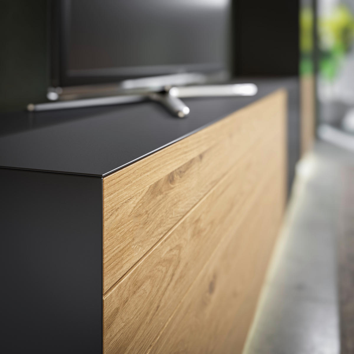 LOWBOARD Celika  in 181/55/40 cm  - Wildeiche/Anthrazit, Natur, Holz/Holzwerkstoff (181/55/40cm) - Dieter Knoll