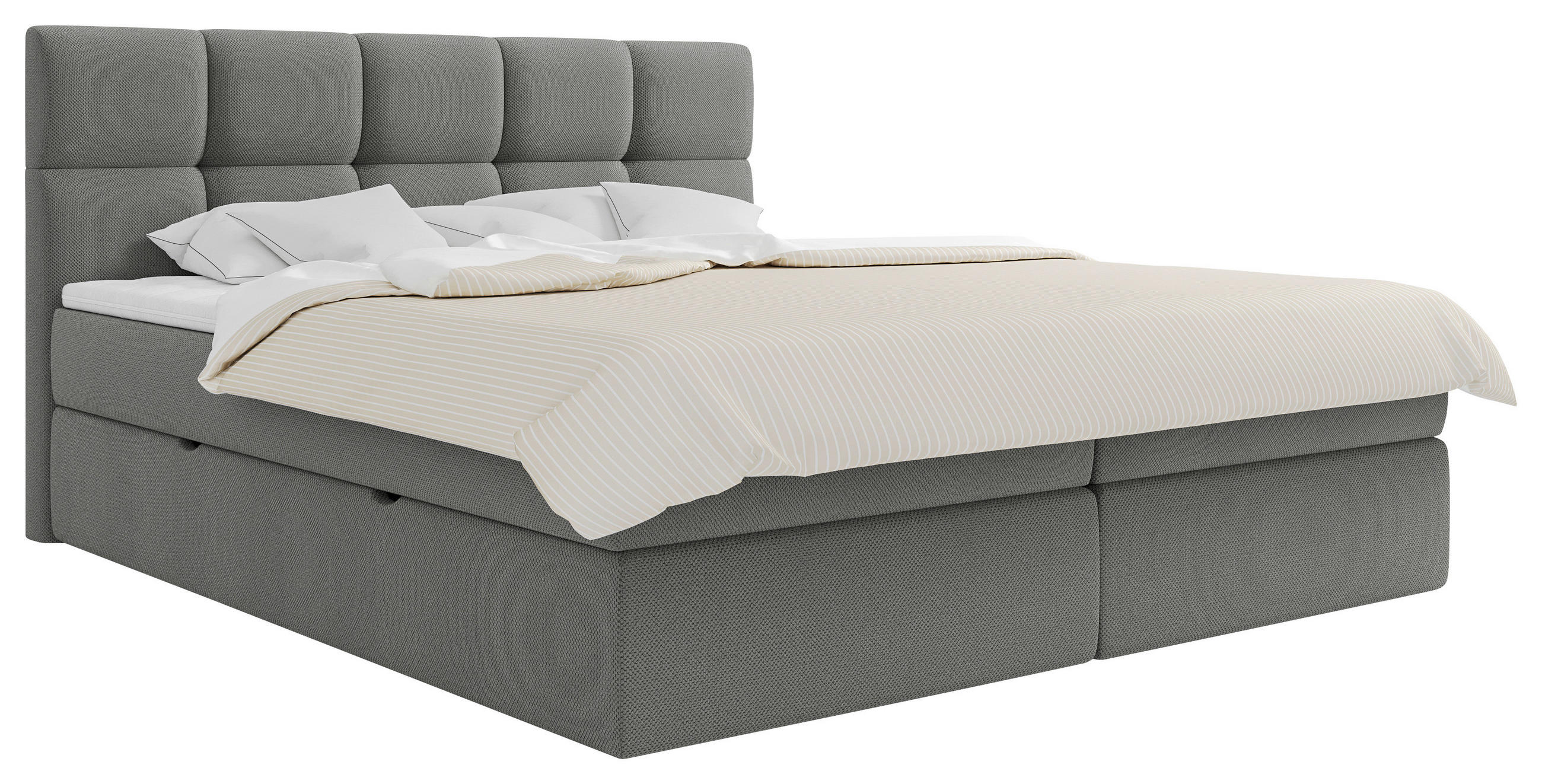 BOXBETT 160/200 cm  in Grau  - Schwarz/Grau, MODERN, Holz/Holzwerkstoff (160/200cm) - MID.YOU