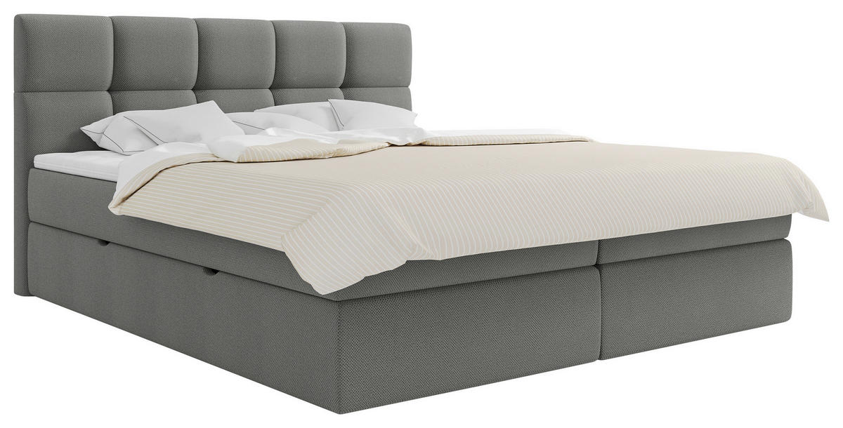 BOXBETT 160/200 cm  in Grau  - Schwarz/Grau, MODERN, Holz/Kunststoff (160/200cm) - MID.YOU