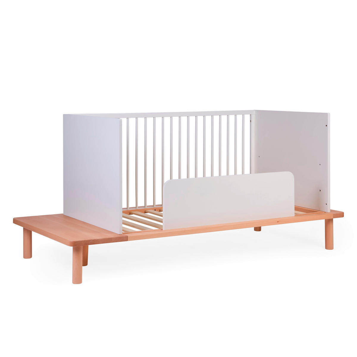 GITTERBETT Evobed 5in1 Naturel inkl. Rausfallschutz B140PLF  - Weiß/Naturfarben, KONVENTIONELL (182/84/84cm) - Childhome