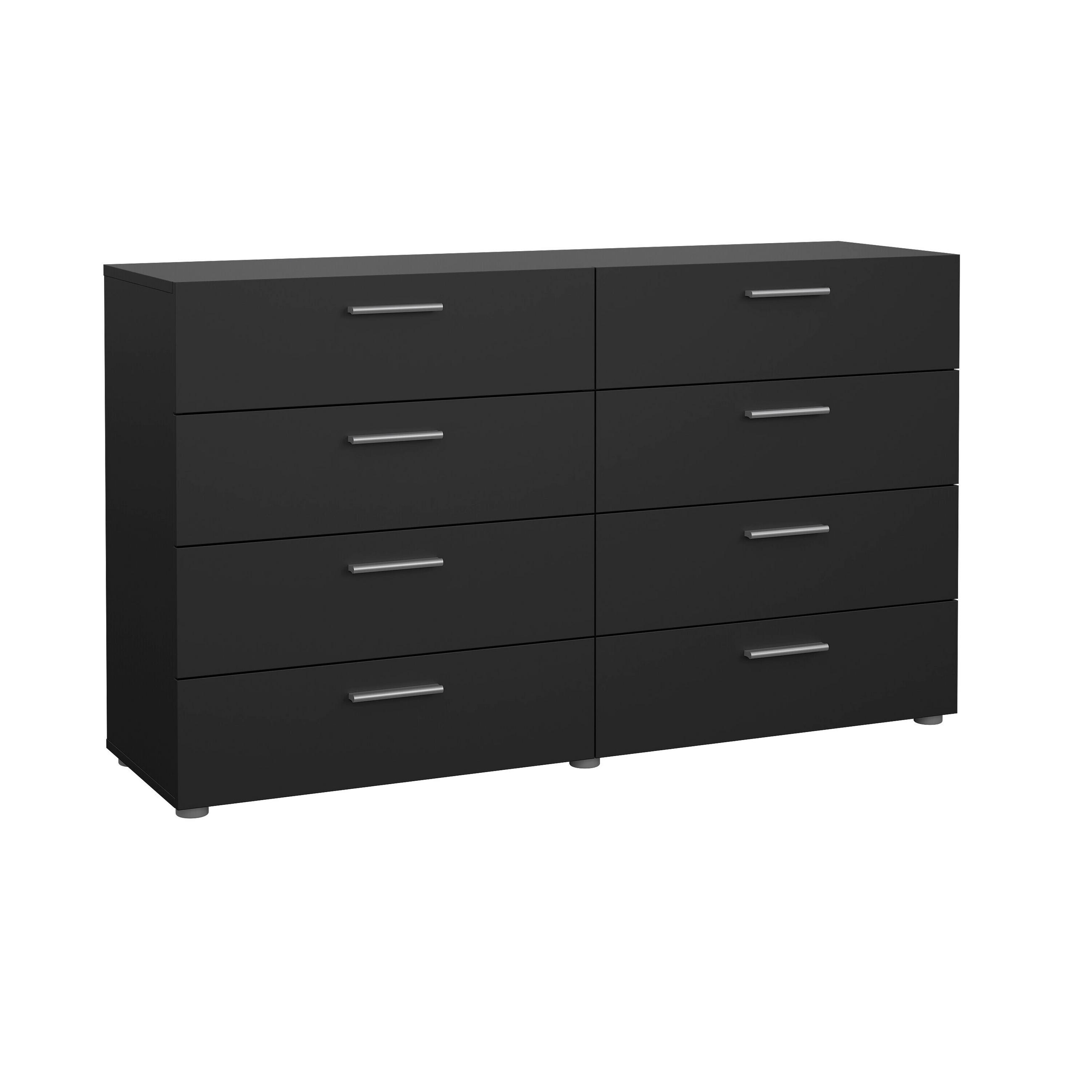 KOMMODE 140/81,7/40 cm  in Schwarz  - Silberfarben/Schwarz, Design, Holzwerkstoff/Metall (140/81,7/40cm) - Livetastic