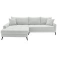 ECKSOFA  in Cord Elfenbein  173/280 cm  - Elfenbein/Schwarz, KONVENTIONELL, Textil/Metall (173/280cm) - Hom`in