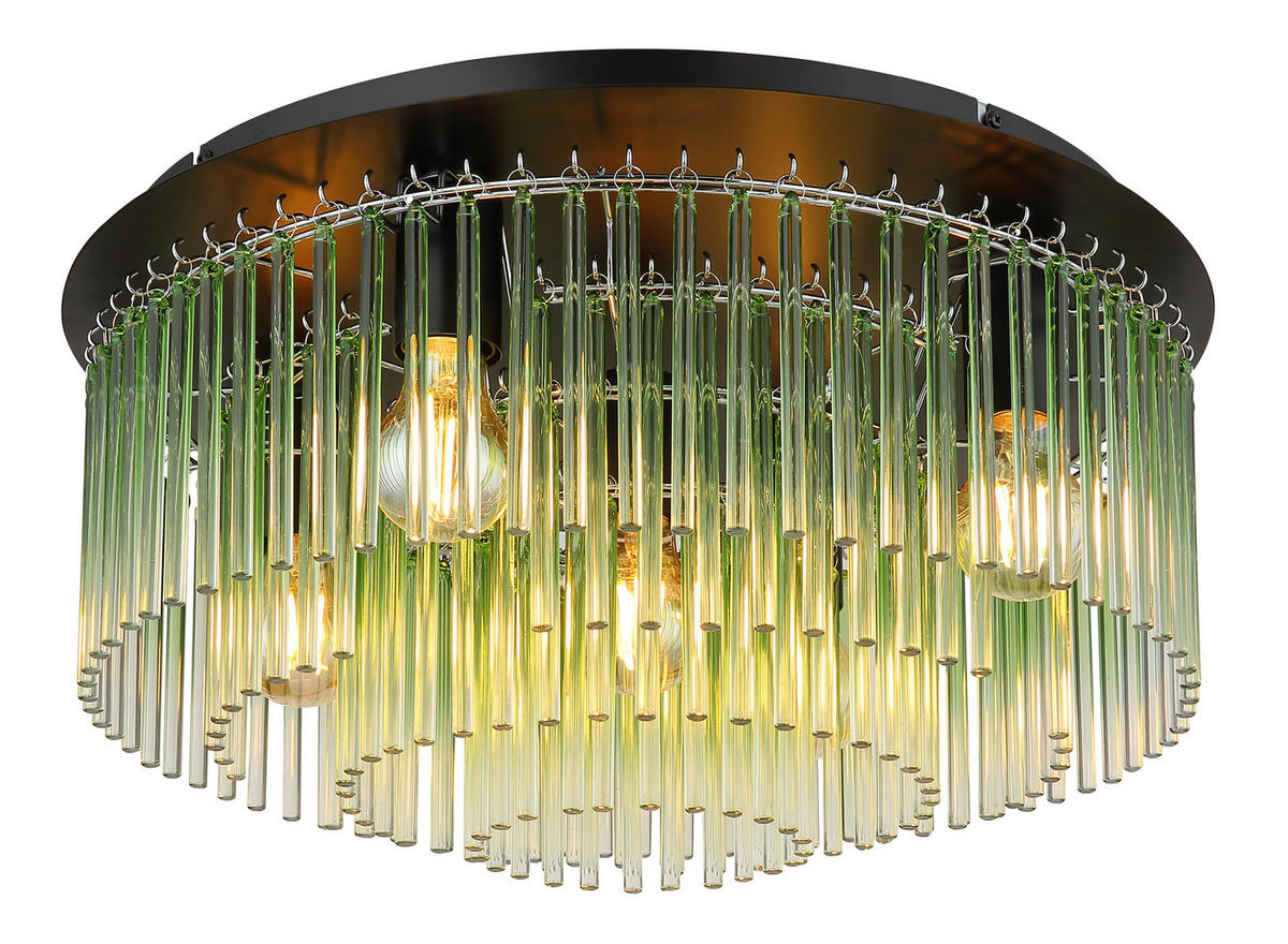 DECKENLEUCHTE  50/25 cm    - Klar/Chromfarben, LIFESTYLE, Glas/Metall (50/25cm) - Globo