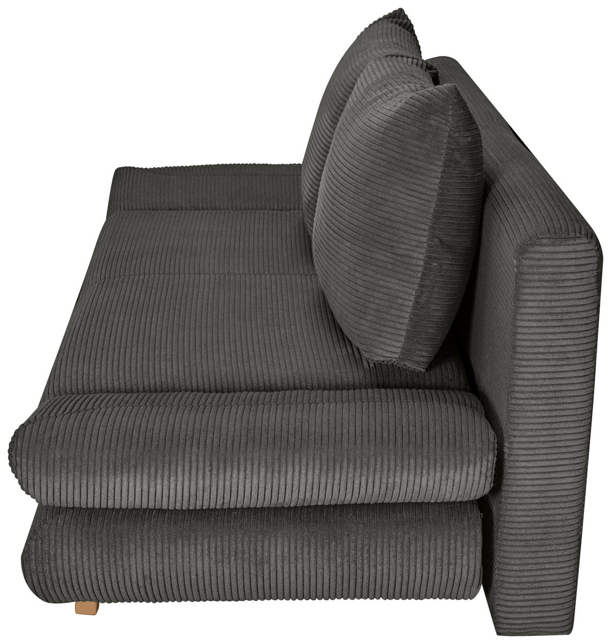 SCHLAFSOFA  mit Schlafen auf Sitzhöhe, haustierfreundlicher Bezug Cord Grau  - Buchefarben/Grau, KONVENTIONELL, Holz/Textil (200/75/85cm) - Carryhome
