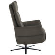 RELAXSESSEL in Leder Dunkelgrau  - Dunkelgrau/Schwarz, Design, Leder/Metall (82/119/85cm) - Dieter Knoll