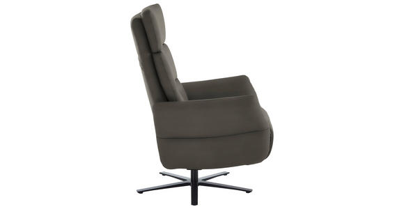 RELAXSESSEL in Leder Dunkelgrau  - Dunkelgrau/Schwarz, Design, Leder/Metall (82/119/85cm) - Dieter Knoll
