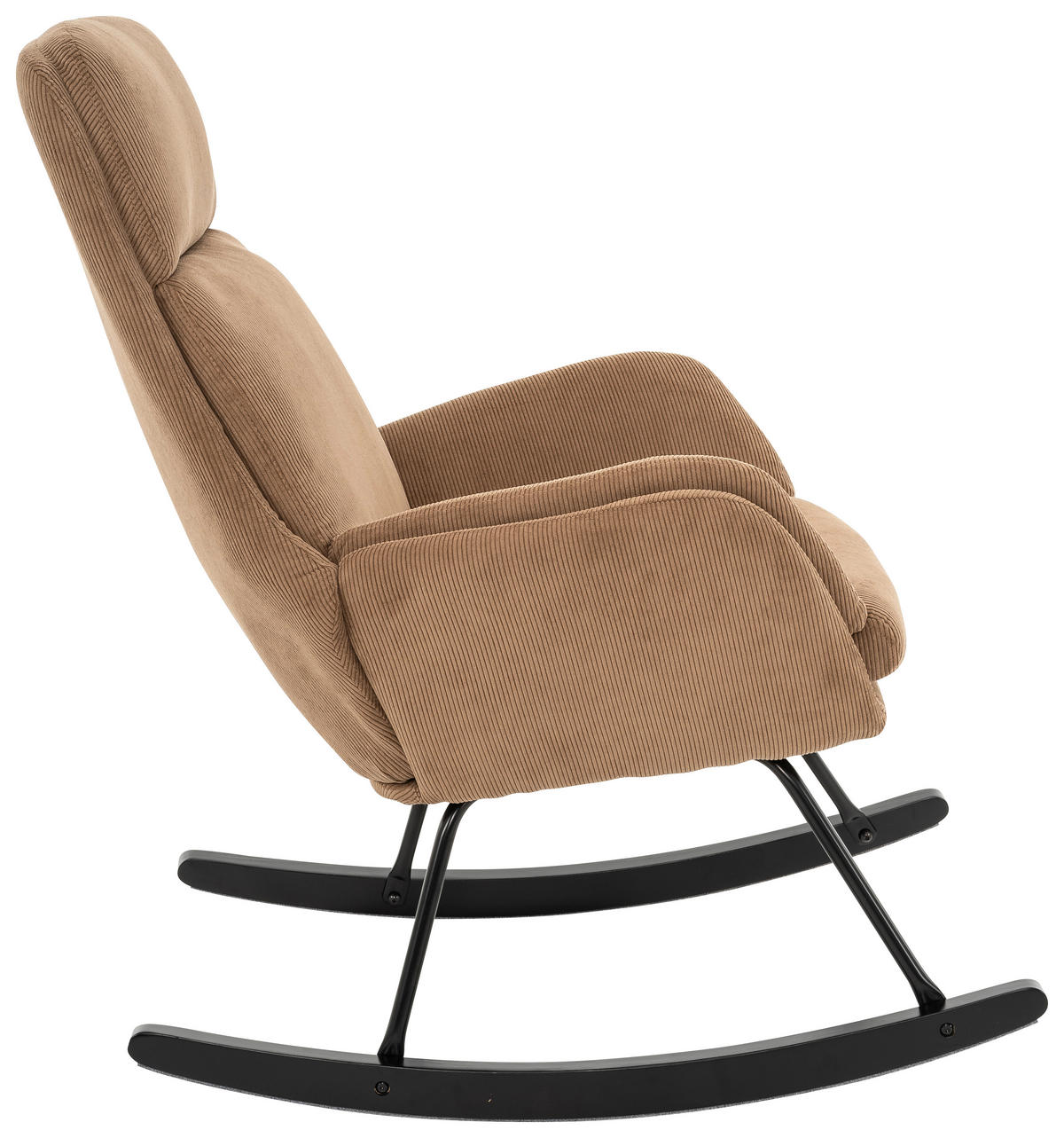 SCHAUKELSESSEL in Cord Braun, Schwarz  - Schwarz/Braun, Design, Holz/Textil (70/105/87cm) - Livetastic