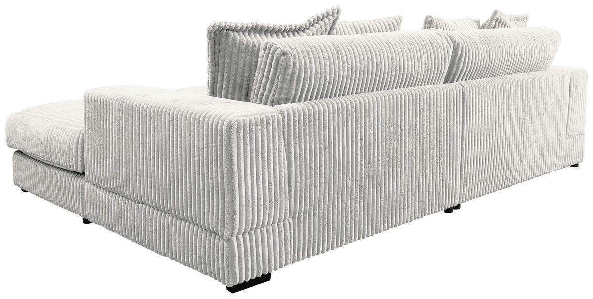 ECKSOFA in Cord Weiß  285/195 cm  - Schwarz/Weiß, Design, Kunststoff/Textil (285/195cm) - MID.YOU