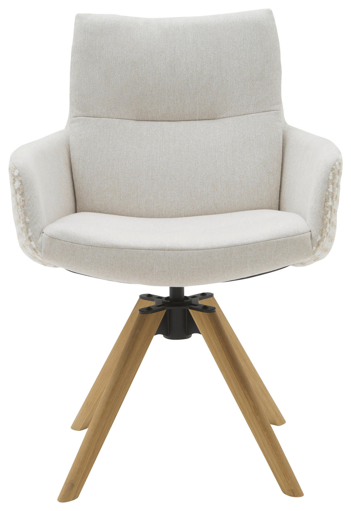ARMLEHNSTUHL  Beinauswahl, Sitzfläche 360° drehbar, Stoff-/Lederauswahl Flachgewebe  Beige  - Beige, Design, Holz/Textil (62/90/68cm) - Valnatura