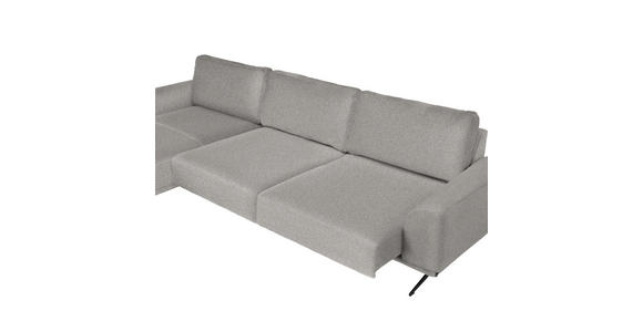 ECKSOFA in Webstoff Hellgrau  - Hellgrau/Schwarz, Design, Textil/Metall (172/320cm) - Valnatura