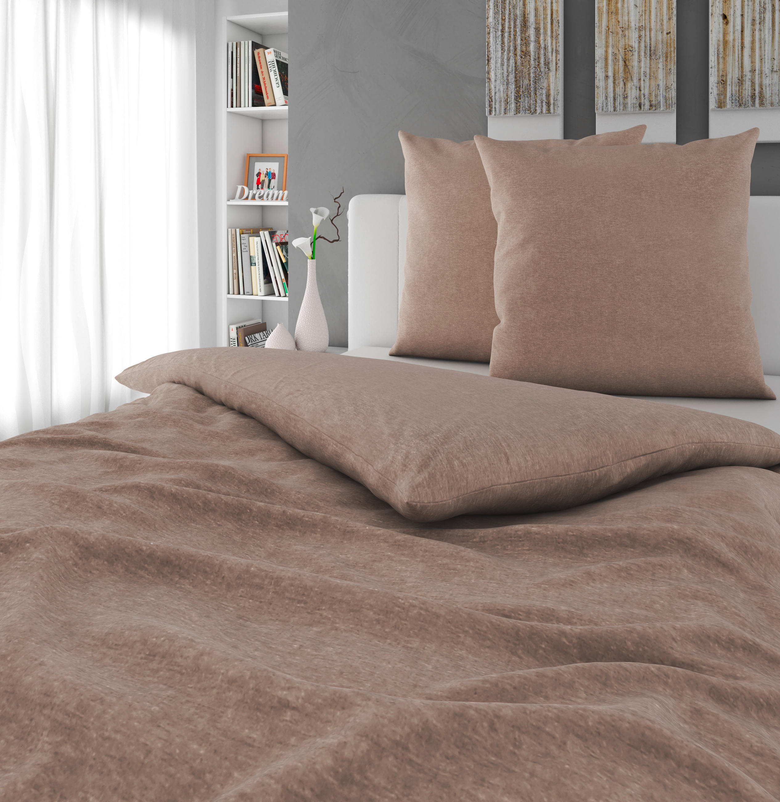 BETTWÄSCHE Flanell Flanell 200/200 cm  - Taupe, Basics, Textil (200/200cm) - Novel