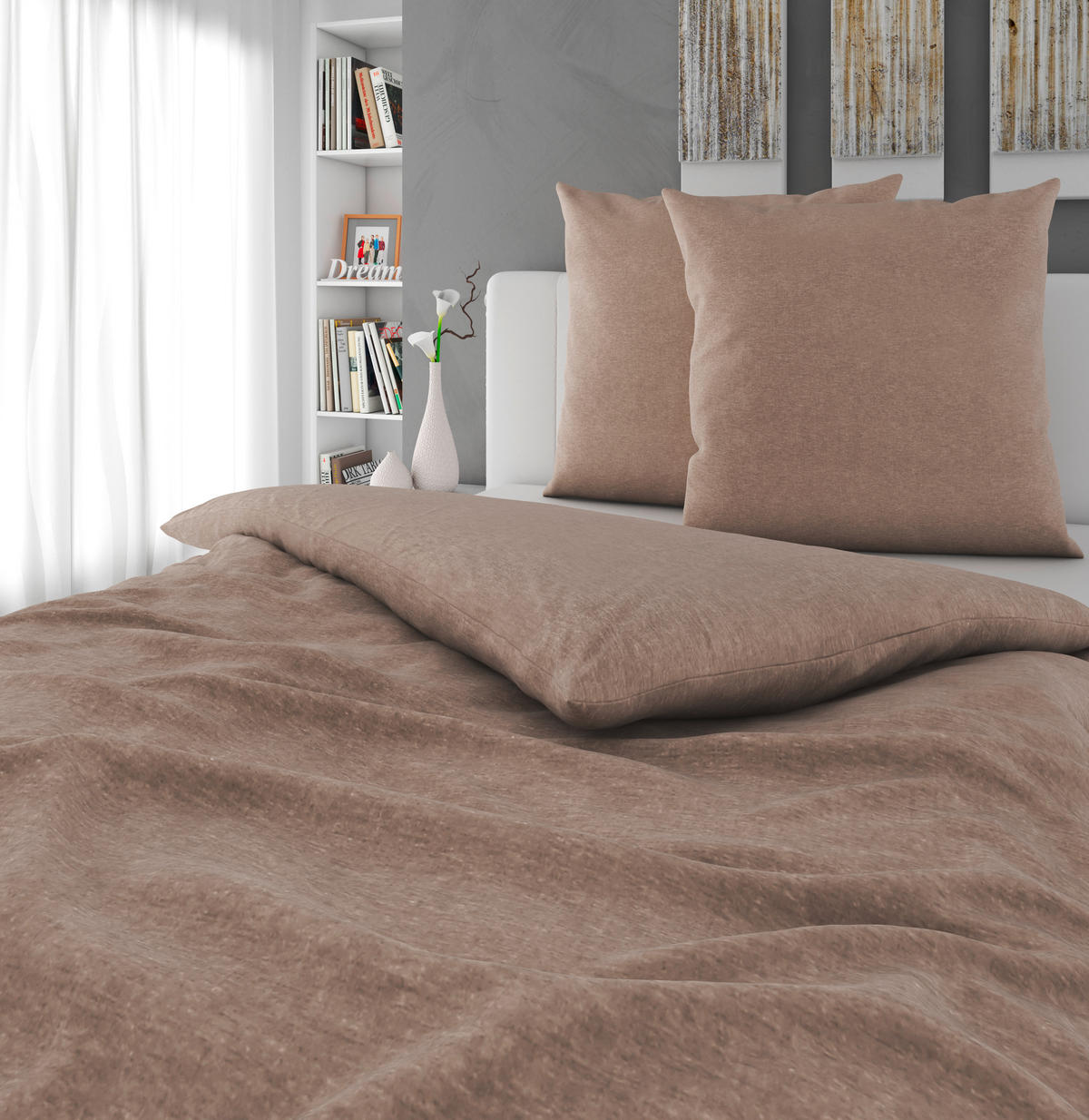 BETTWÄSCHE Flanell Flanell 200/200 cm  - Taupe, Basics, Textil (200/200cm) - Novel