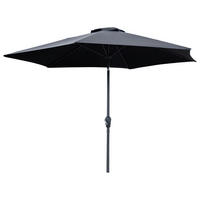 SONNENSCHIRM  300/300 cm  - Schwarz/Grau, KONVENTIONELL, Textil/Metall (300/300cm) - Gardenson