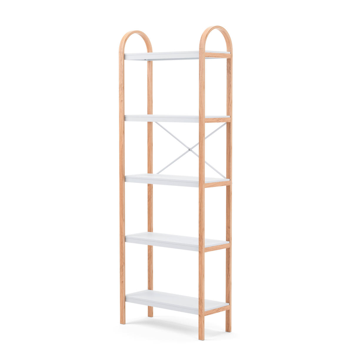 REGAL 61/170/26 cm naravne barve, bela  - barva oreha/bela, Basics, les (61/170/26cm) - Umbra