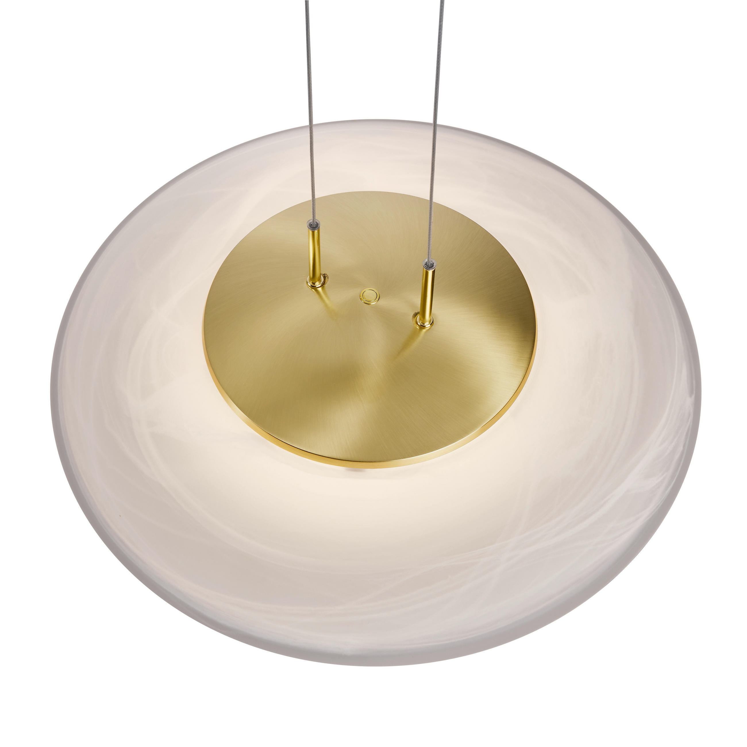 LED-HÄNGELEUCHTE 42,5/bis 150 cm  - Messingfarben, Design, Glas/Metall (42,5/bis 150cm) - Hell