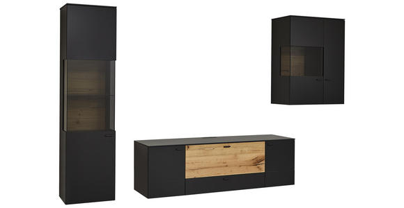 WOHNWAND in Anthrazit, Eichefarben - Eichefarben/Anthrazit, MODERN, Glas/Holz (308,8/196,8/49,2cm) - Dieter Knoll