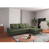 ECKSOFA Olivgrün Flachgewebe  - Schwarz/Olivgrün, KONVENTIONELL, Textil/Metall (279/185cm) - Sit & More