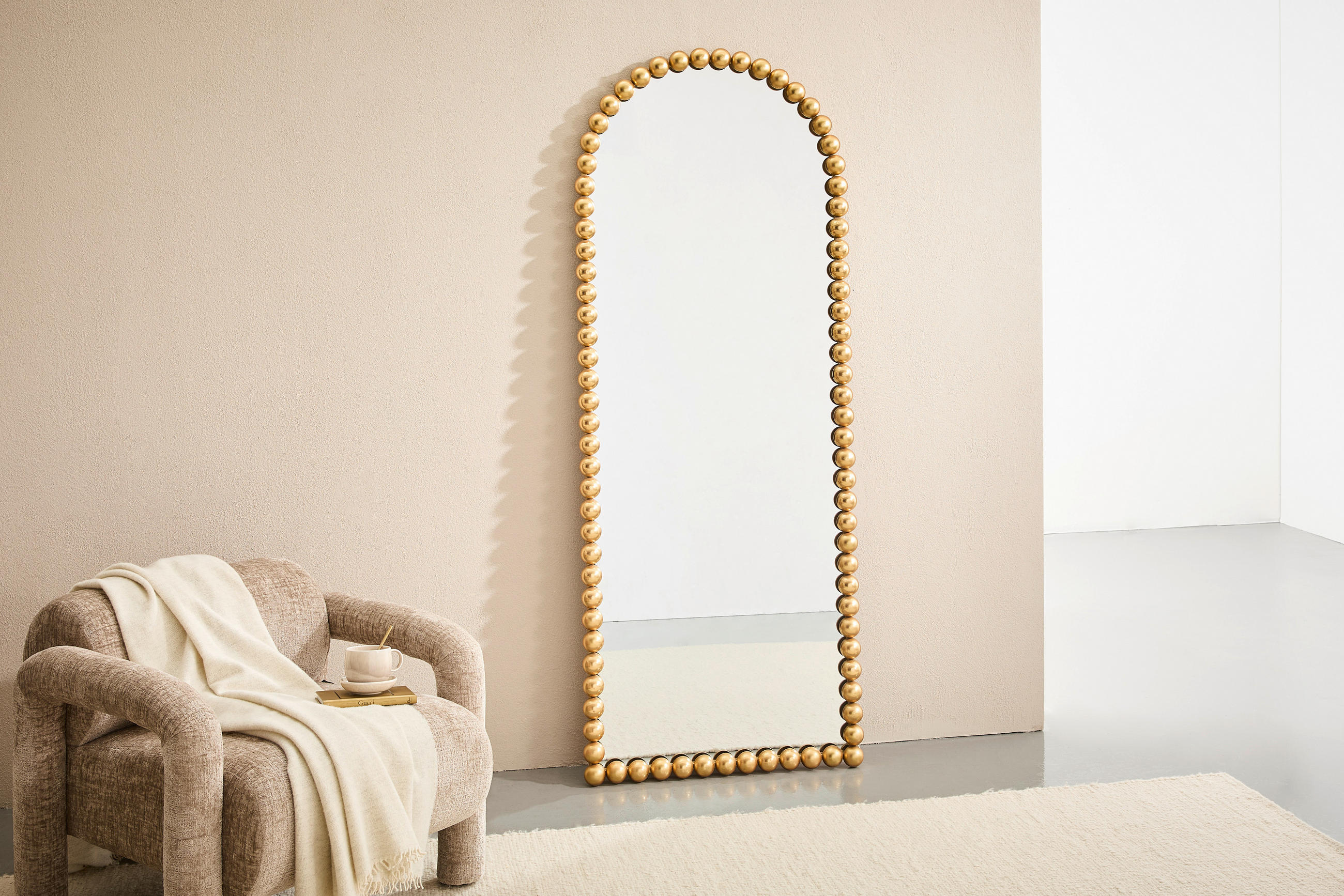 WANDSPIEGEL 75/185/5 cm    in Freiform  - Goldfarben, Design, Glas/Holzwerkstoff (75/185/5cm) - MID.YOU