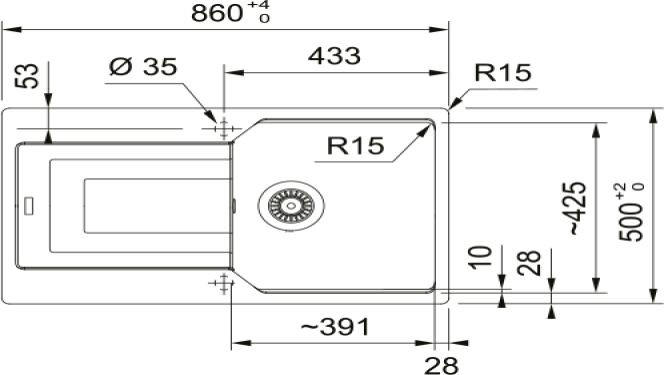 SPÜLE 114.0682.524  - Graphitfarben, Basics, Stein (86/50/22cm) - Franke