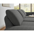 ECKSOFA  in Flachgewebe Dunkelgrau  255-365/175-224 cm  - Dunkelgrau/Schwarz, Design, Textil/Metall (255-365/175-224cm) - Dieter Knoll