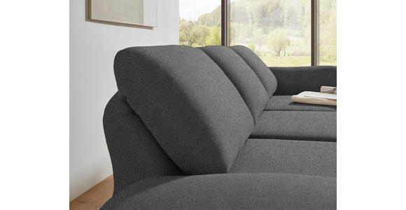 ECKSOFA  in Flachgewebe Dunkelgrau  255-365/175-224 cm  - Dunkelgrau/Schwarz, Design, Textil/Metall (255-365/175-224cm) - Dieter Knoll