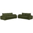 3-SITZER-SOFA Lederlook Olivgrün  - Chromfarben/Olivgrün, KONVENTIONELL, Textil/Metall (241/85/95cm) - Carryhome