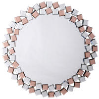 WANDSPIEGEL  - Silberfarben/Roségold, Basics, Glas/Holzwerkstoff (80/80/1,6cm) - Kayoom