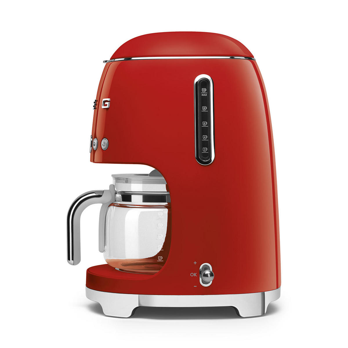 FILTERKAFFEEMASCHINE  - Rot, Basics, Glas/Metall (24,5/36,1/25,6cm) - SMEG