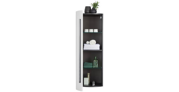 MIDISCHRANK 40/125/45 cm - Schwarz/Weiß, MODERN, Glas/Holzwerkstoff (40/125/45cm) - Dieter Knoll