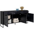 SIDEBOARD Schwarz  175/86/40 cm  - Schwarz, Trend, Holz/Metall (175/86/40cm) - Ambia Home