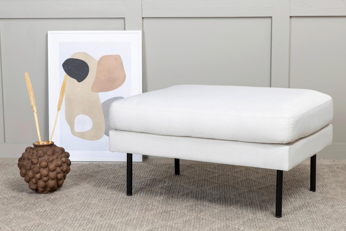 HOCKER in Metall, Kunststoff, Textil Schwarz, Beige  - Beige/Schwarz, Design, Kunststoff/Textil (85/47/64cm) - Livetastic