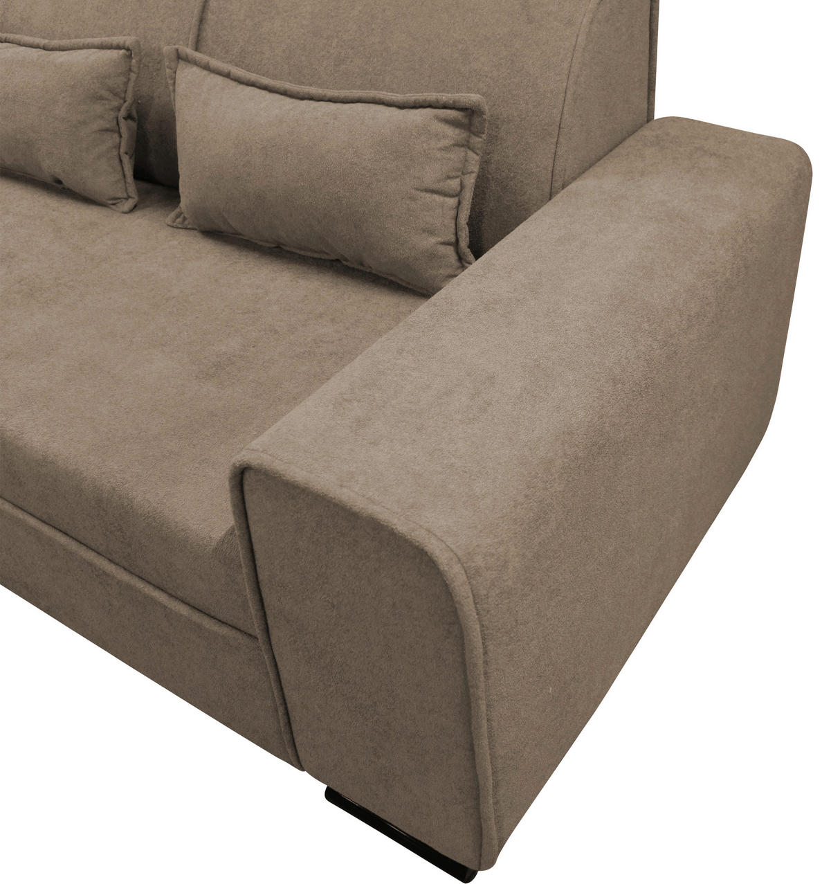 ECKSOFA in Struktur, Bouclé Taupe  - Taupe/Schwarz, Design, Kunststoff/Textil (175/270cm) - MID.YOU