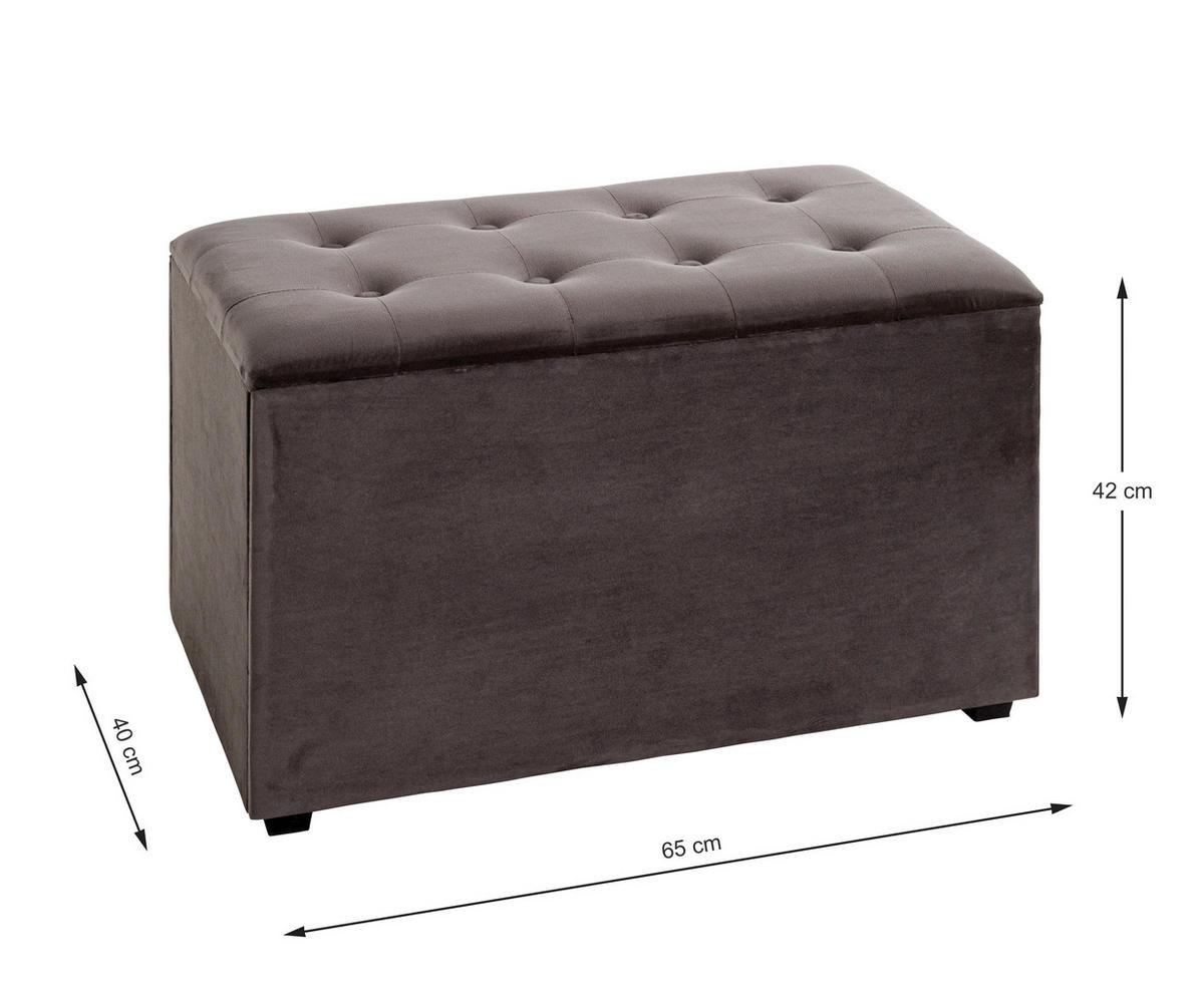 TRUHENBANK in Textil, Holzwerkstoff 65/42/40 cm  - Anthrazit/Schwarz, Design, Holzwerkstoff/Textil (65/42/40cm)