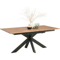 ESSTISCH Holz, Metall 180-265/100/75 cm  - Nussbaumfarben/Schwarz, Natur, Holz/Metall (180-265/100/75cm) - Linea Natura