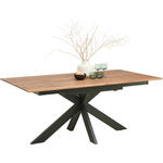 ESSTISCH in Holz, Metall 180-265/100/75 cm  - Nussbaumfarben/Schwarz, Natur, Holz/Metall (180-265/100/75cm) - Linea Natura