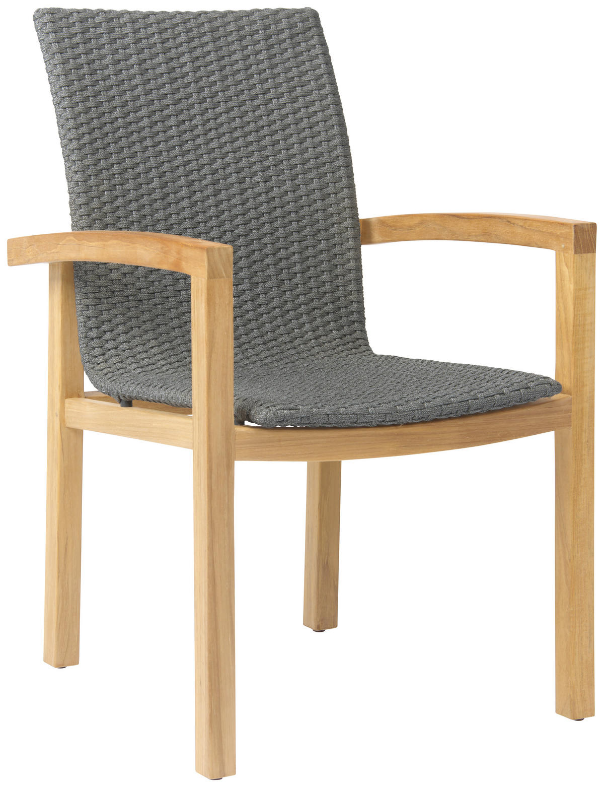 STAPELSESSEL Teakholz Grau, Teakfarben  - Grau/Teakfarben, Natur, Holz/Textil (59/93/65cm) - Stern